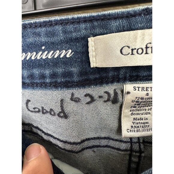 Croft & Barrow Womens Blue Bermuda 4 Shorts cuffed button zipper cotton - Picture 6 of 8